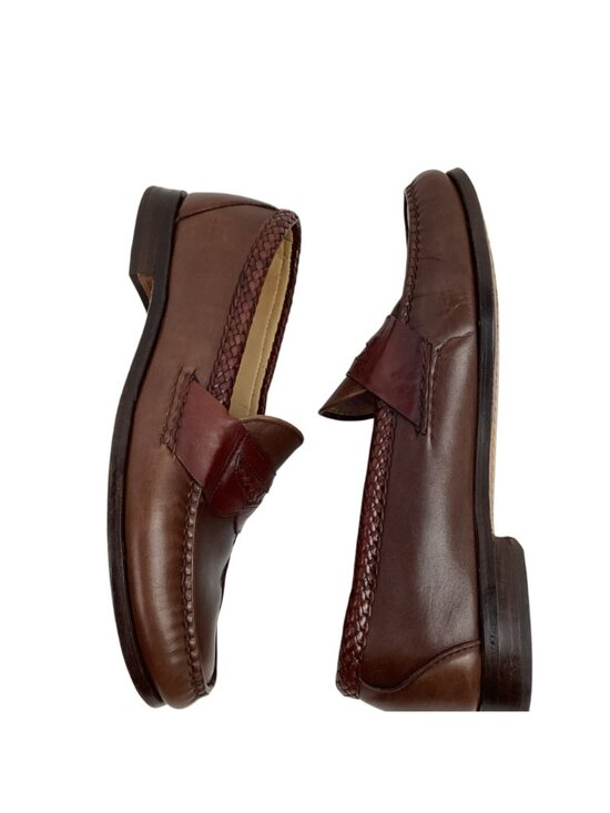 Allen Edmonds Newcastle Mens 10.5D Braided Leather Loafers Brown main image 4
